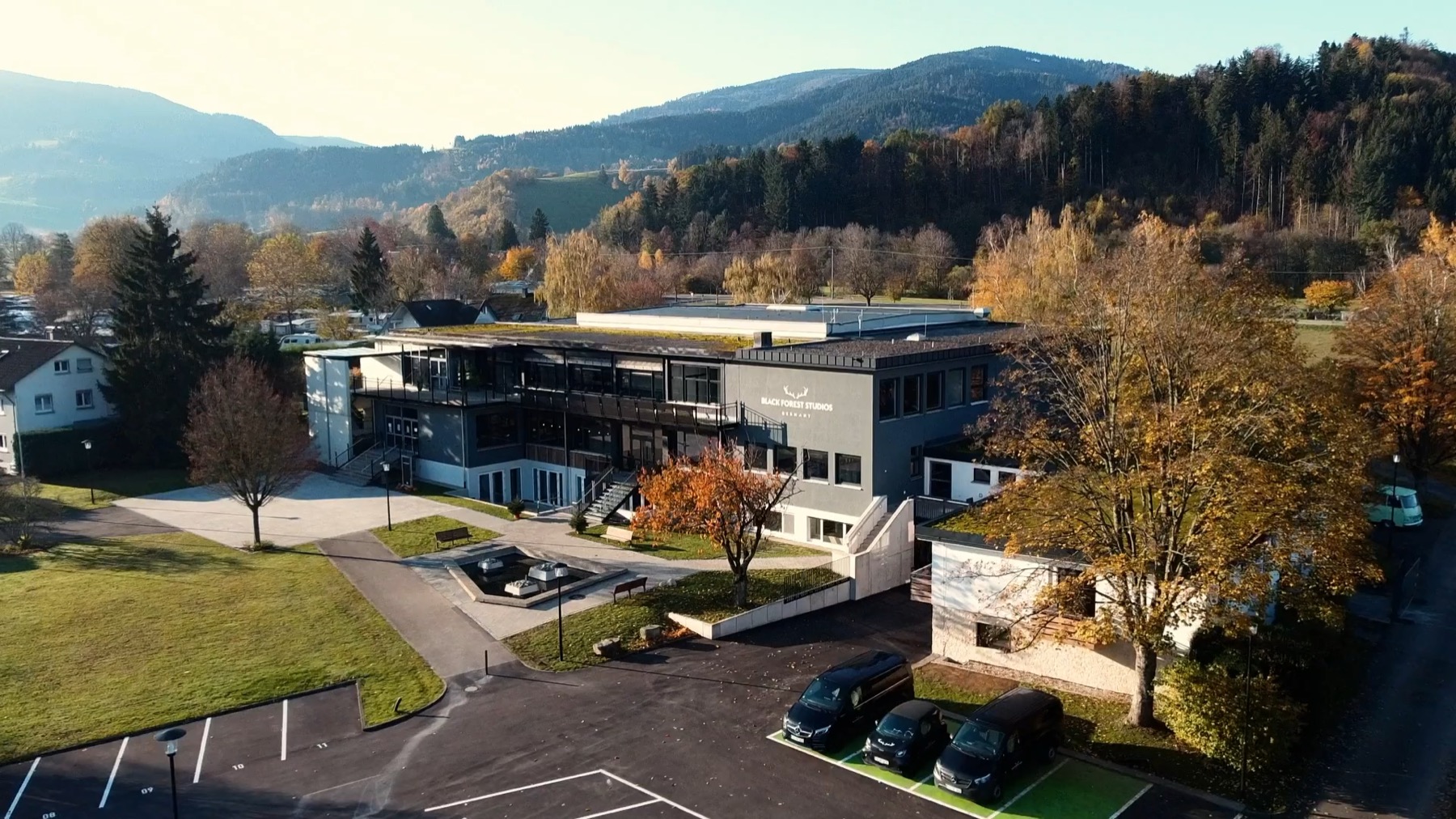 Aerial view of Black Forest Studios in the Black Forest near Freiburg